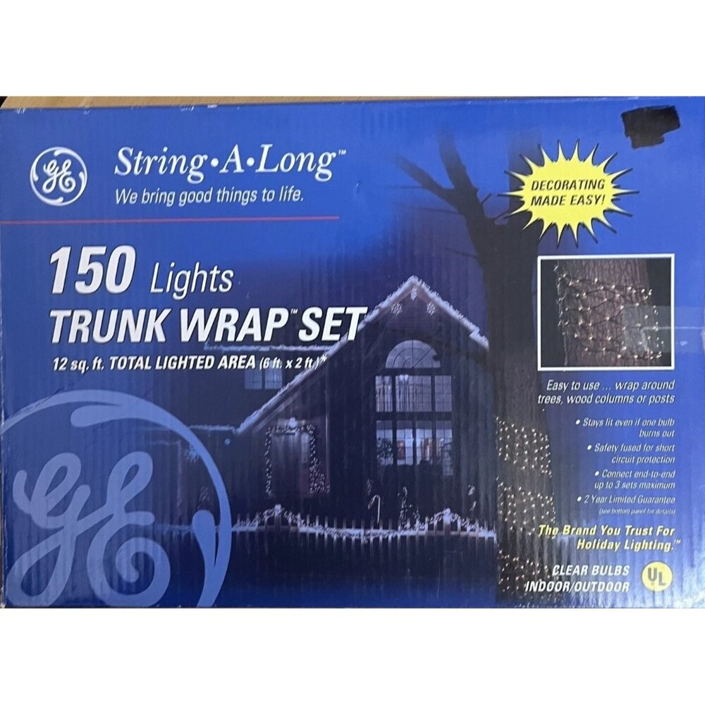 GE String A Long 150 Lights Trunk Wrap Set Christmas White - New in Box